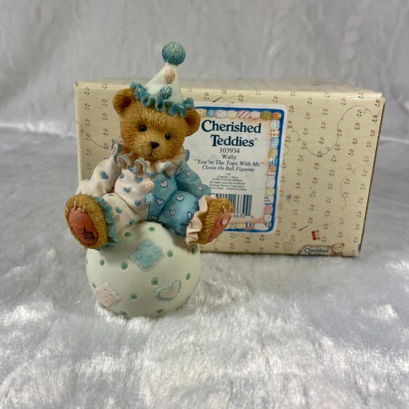 Cherished Teddies Wally "You're The Tops With Me"  Clown on Ball Figurine 103934 - Picture 2 of 6